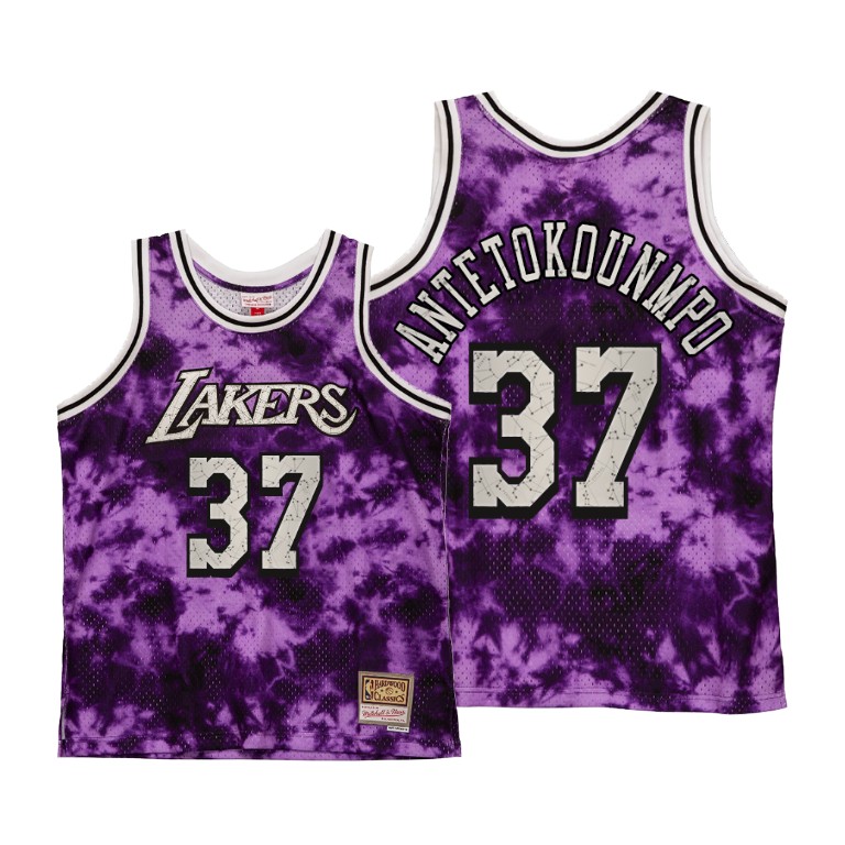 Men's Los Angeles Lakers Kostas Antetokounmpo #37 NBA Galaxy Constellation Hardwood Classics Purple Basketball Jersey JHW0783OD